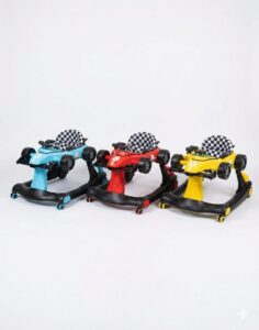 Trotteur bébé 4 en 1 Costway voiture de course – pliable, interactif avec musique et lumières