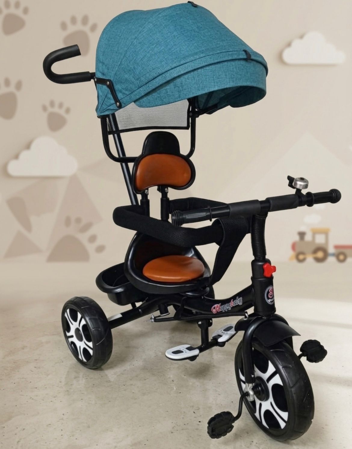 Tricycle Évolutif Enfant avec Canopée – Modèle Pliable, Confort & Sécurité 1 à 5 ans