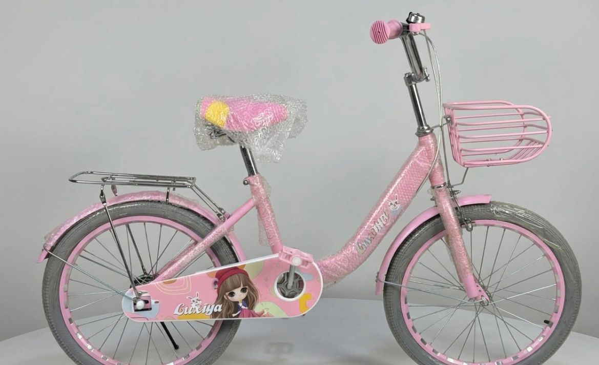 Vélo Enfant Cruxiya  Rose – Avec Panier, Porte-Bagages & Stabilité Apprentissage