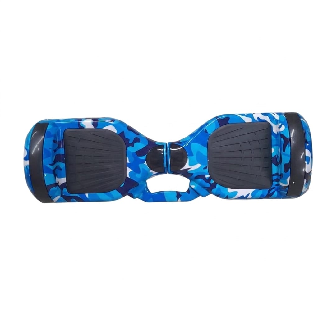 Hoverboard 6.5 Pouces Camouflage Bleu Bluetooth LED – Scooter Électrique Auto-Équilibré 36V