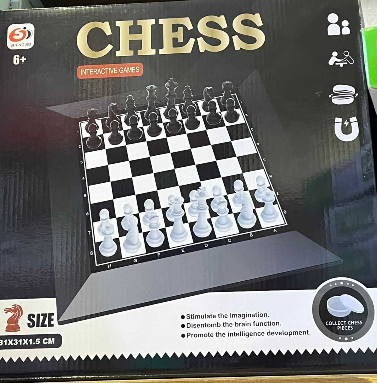 Chess – Coffret Jeu D’Échecs Sheng Bo Pour Enfants Et Adultes 6 Ans Et Plus Plateau 31 X 31 Cm