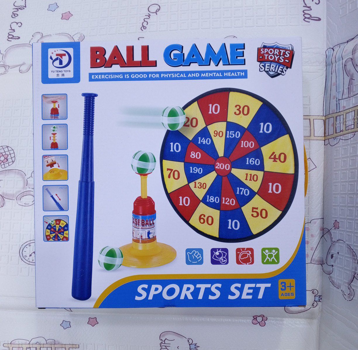 Jeu de Fléchettes Enfant Velcro + Set Baseball Yu Teng Toys – Jeu Sportif Sécurisé 2-en-1
