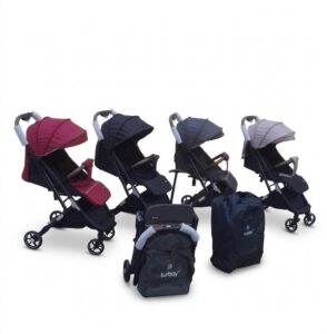 Poussette Pliable Burbay – Compacte, Légère et Confortable pour Bébé avec Sac