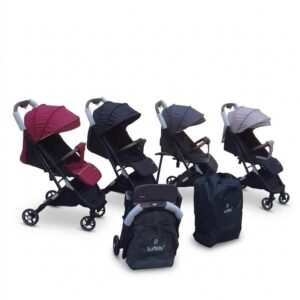 Poussette Pliable Burbay – Compacte, Légère et Confortable pour Bébé avec Sac