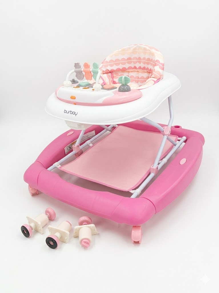 Trotteur bébé 2 en 1 avec balançoire BURBAY – réglable, musical et sécurisé