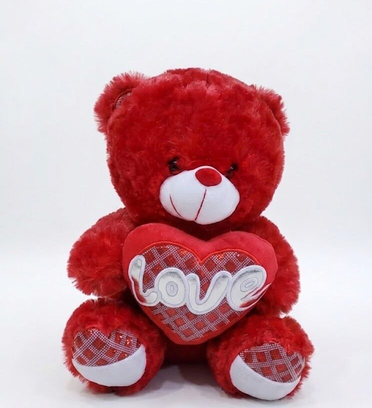 Peluche Ours avec Cœur “I Love You” – Ours Doux Cadeau Romantique et Réconfortant