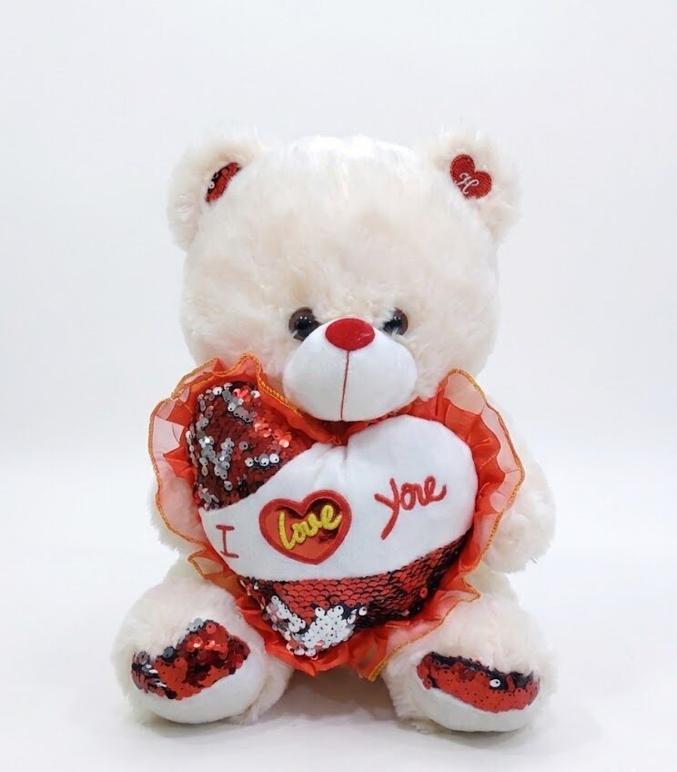 Peluche Ours avec Cœur “I Love You” – Ours Doux Cadeau Romantique et Réconfortant