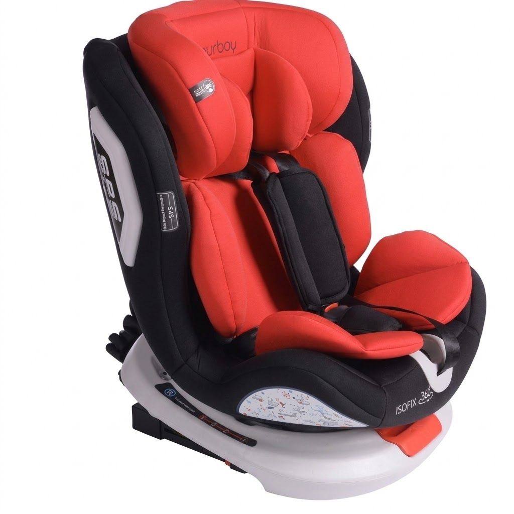 Siège Auto Bébé Burbay CS 008 ISOFIX 360° – Évolutif 0-36 kg Rouge