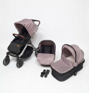Poussette Burbay 587-7 3-en-1 – Système de Voyage avec Siège Auto, Landau et Sac à Langer