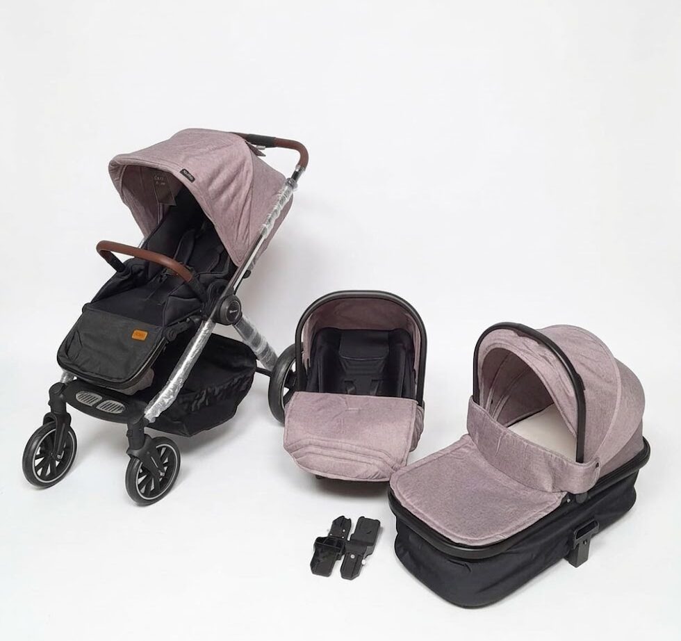 Poussette Burbay 3-en-1 – Système de Voyage avec Siège Auto, Landau et Sac à Langer