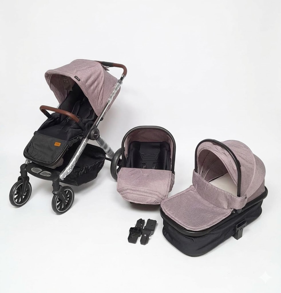 Poussette Burbay 587-7 3-en-1 – Système de Voyage avec Siège Auto, Landau et Sac à Langer