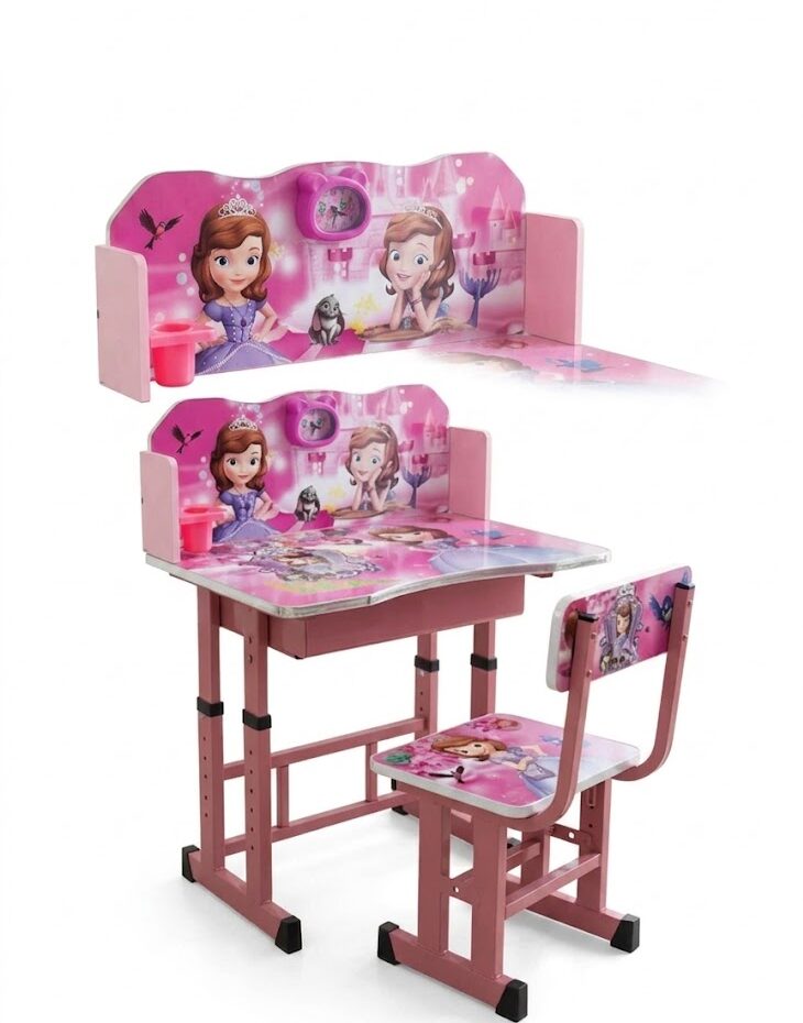 Bureau Enfant avec Chaise – Pack Scolaire Princesse Sofia Ergonomique & Design Fille