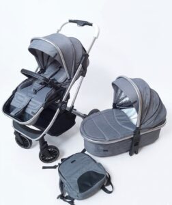 Poussette Burbay 599-I 2-en-1 – Convertible avec Nacelle et Sac à Langer
