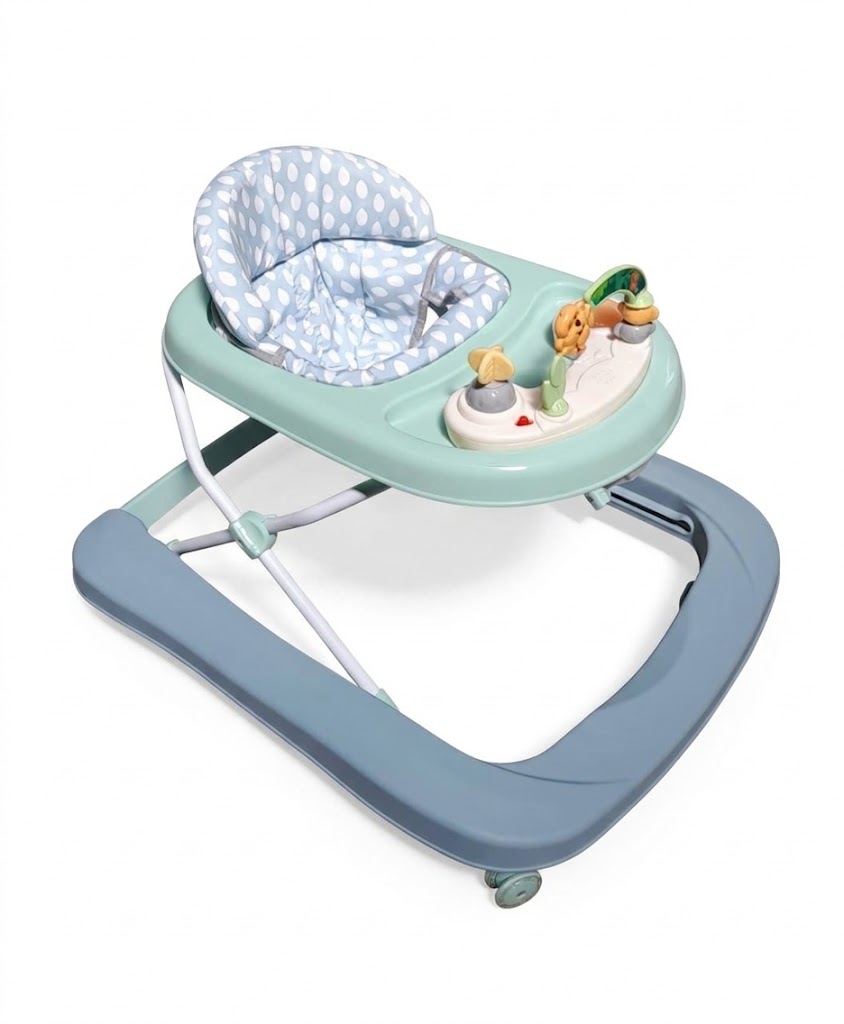 Trotteur bébé avec plateau interactif – réglable en hauteur et confortable