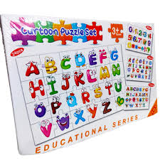 Coffret De 4 Puzzles Educatifs Cartoon Puzzle Set – Puzzles Alphabet Et Chiffres Pour Enfants