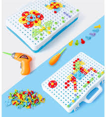 Jeu De Construction Creatif Enfant 125 Pieces 2D 3D Avec Mallette Et Outils 6 Ans Et Plus