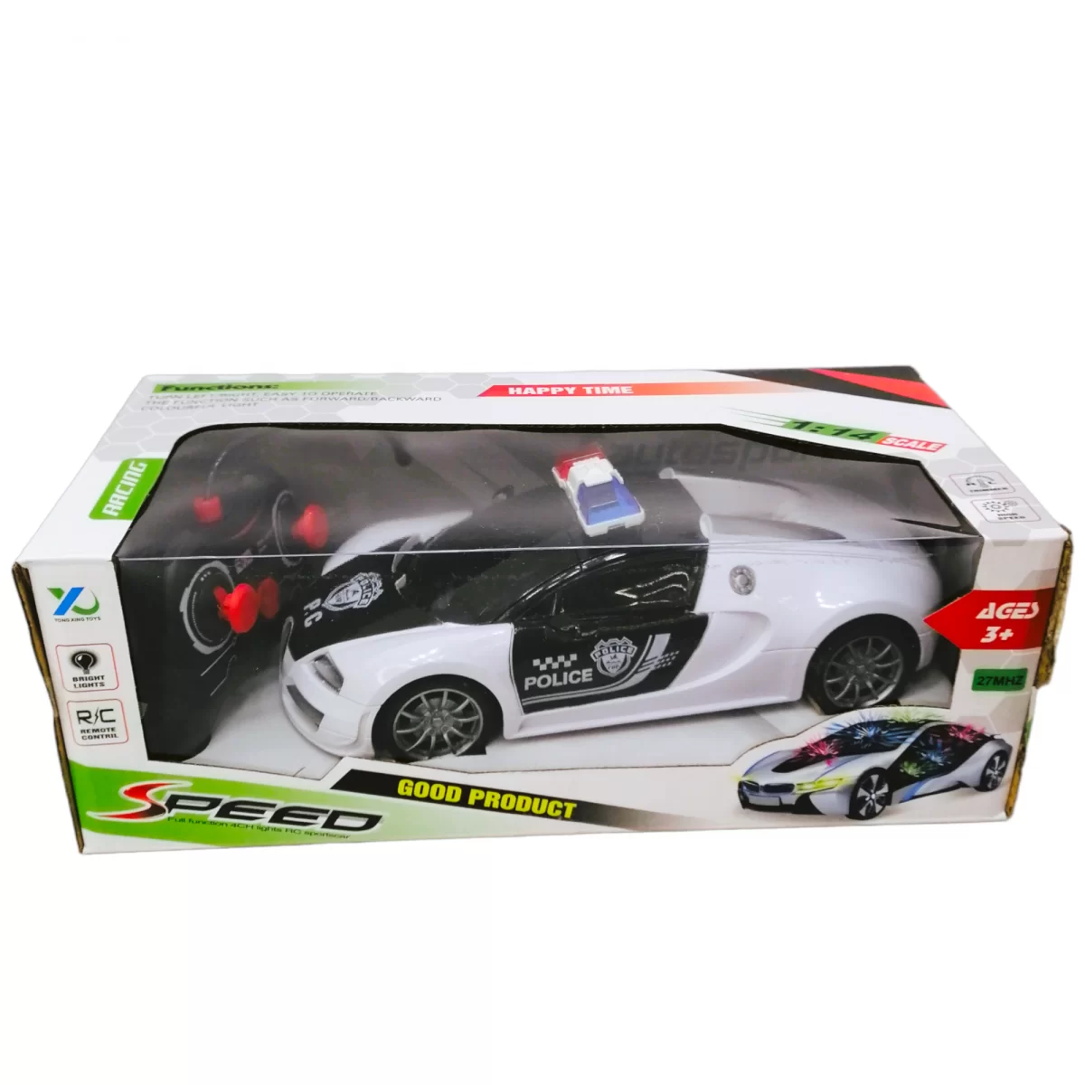 Voiture de Police Télécommandée RC Modèle Réduit avec Lumières LED