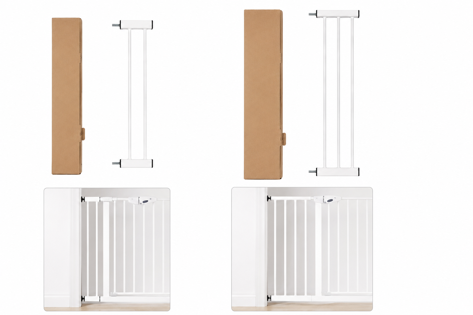 Extension de Barrière de Sécurité 10 cm et 20 cm Métal Blanc pour Bébé et Animaux