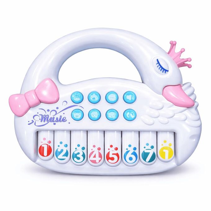 Piano Éducatif Enfant Cygne Blanc Rose 3 Ans+ – Jouet Musical Interactif