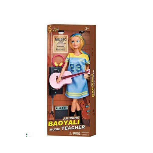 Poupée Baoyali Music Teacher avec Guitare Miniature – Jouet Articulé Enfant 3 Ans+