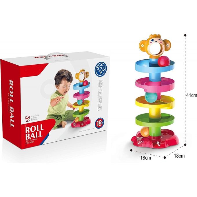 Huanger Roll Ball Jeu de Piste à Balles Éducatif 5 Niveaux pour Bébé