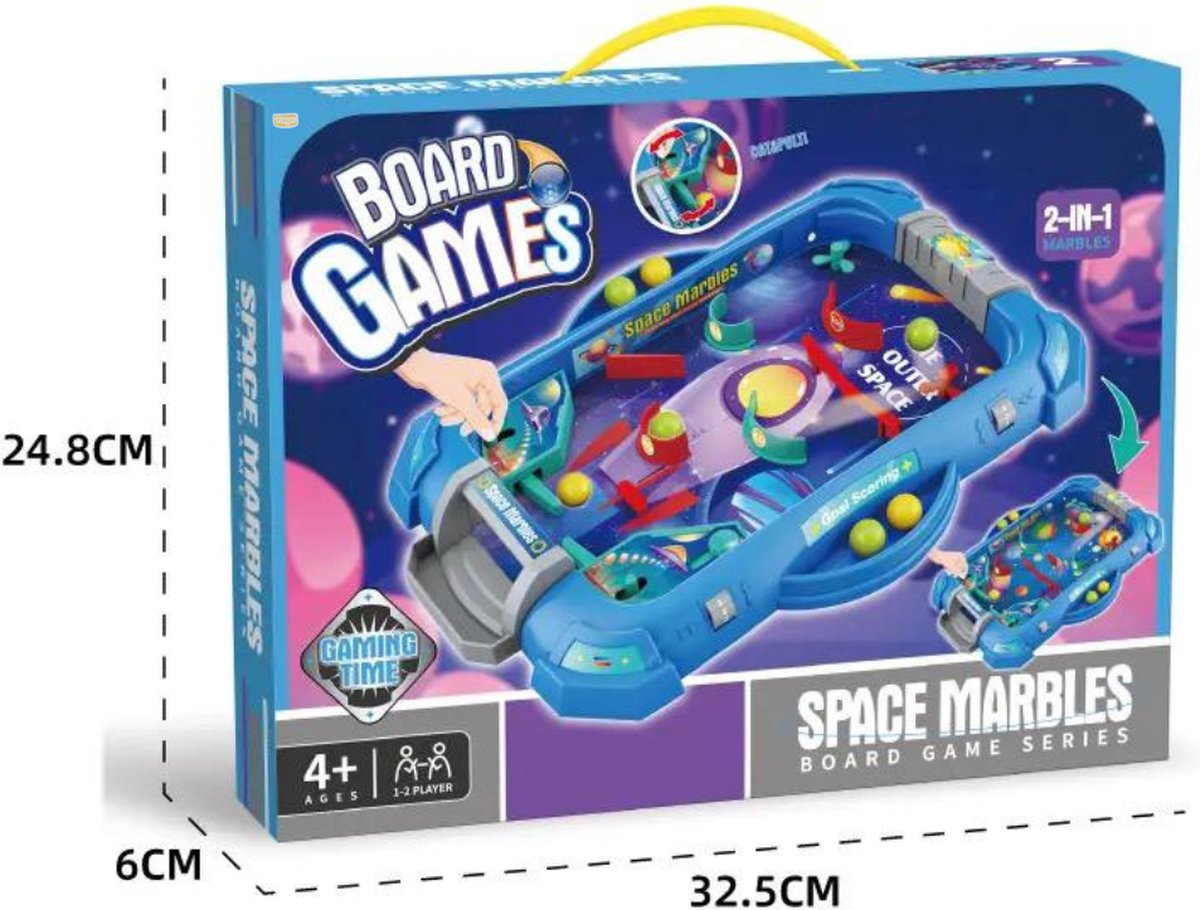 Space Marbles Lynsin Flipper Spatial 2-en-1 avec 60 Pièces