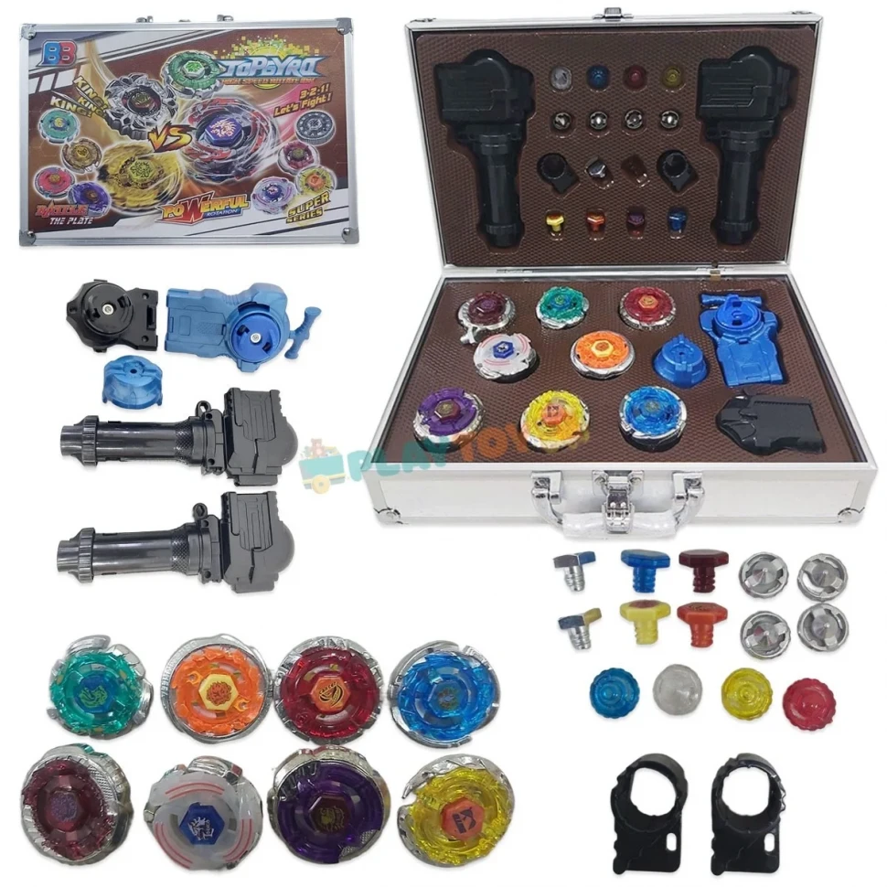 Coffret Beyblade avec 8 Toupies et Mallette Métallique