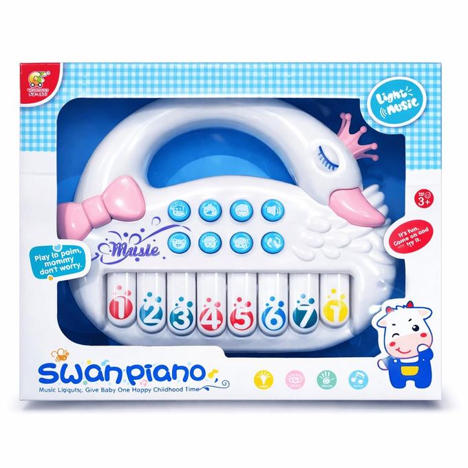 Piano Éducatif Enfant Cygne Blanc Rose 3 Ans+ – Jouet Musical Interactif