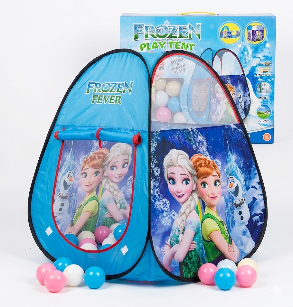 Tente De Jeu Pop Up Reine Des Neiges Enfant Avec 50 Balles – Piscine A Balles Interieur Exterieur Pliable