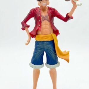 Figurine Monkey D. Luffy Chemise Rouge – Statue Anime Viande Pose Iconique