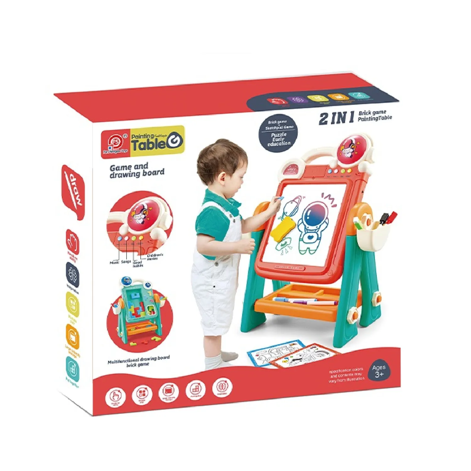 Tableau Magnétique et Table de Construction 2-en-1 Fan Wingda Toys
