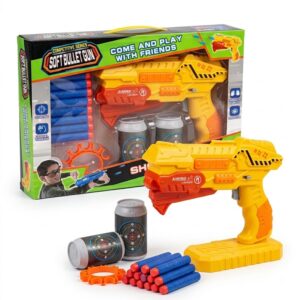 Pistolet Jouet avec Fléchettes en Mousse et Cibles de Tir pour Enfants