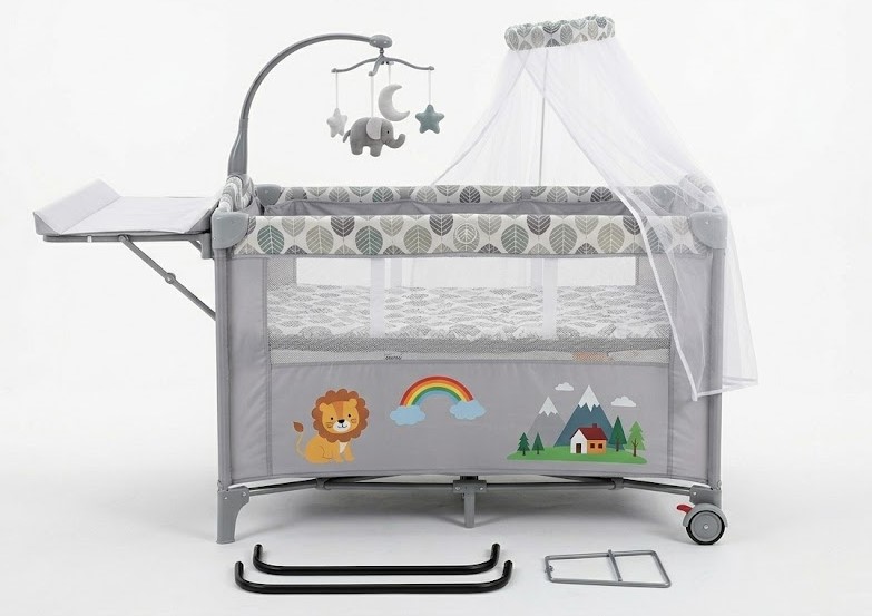 Baby Crib Burbay 3-in-1 avec Table à Langer et Moustiquaire Lit Cododo et Parc Bébé