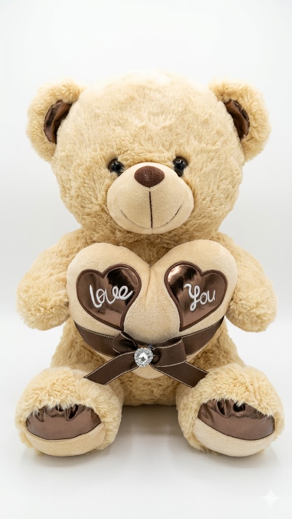 Ours en Peluche avec Cœurs “Love You” Cadeau Romantique Saint-Valentin