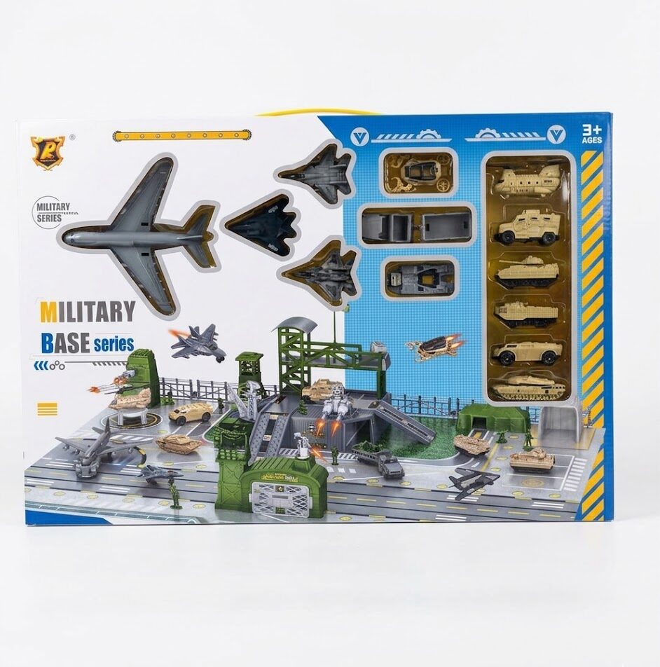 Coffret Military Base Series avec Véhicules et Carte de Jeu Enfant