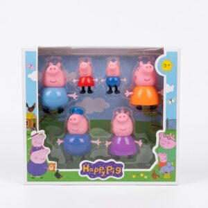 Mallette Figurines Famille Peppa Pig avec 4 Personnages Articulés
