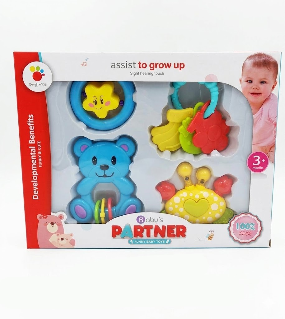 Set De Hochets Bebe Baby Partner Jouets Sensoriels Couleurs – Eveil Motricite Et Coordination