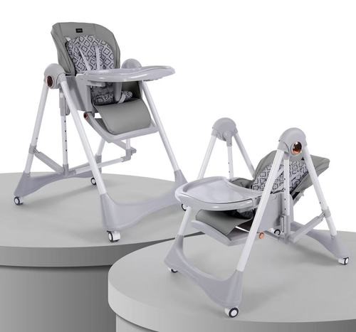 Chaise Haute AC8121 Burbay 2-en-1 avec Fonction Balancelle et Double Plateau