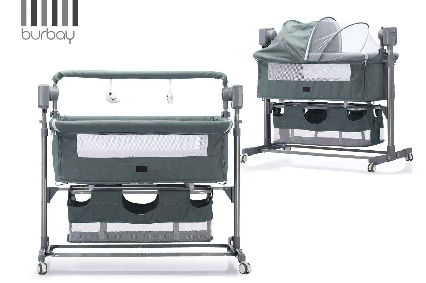 Berceau Électronique MD-7 Burbay Cododo et Parc Bébé Multifonction avec Moustiquaire