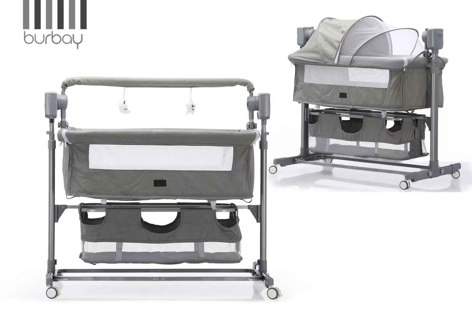 Berceau Électronique MD-7 Burbay Cododo et Parc Bébé Multifonction avec Moustiquaire