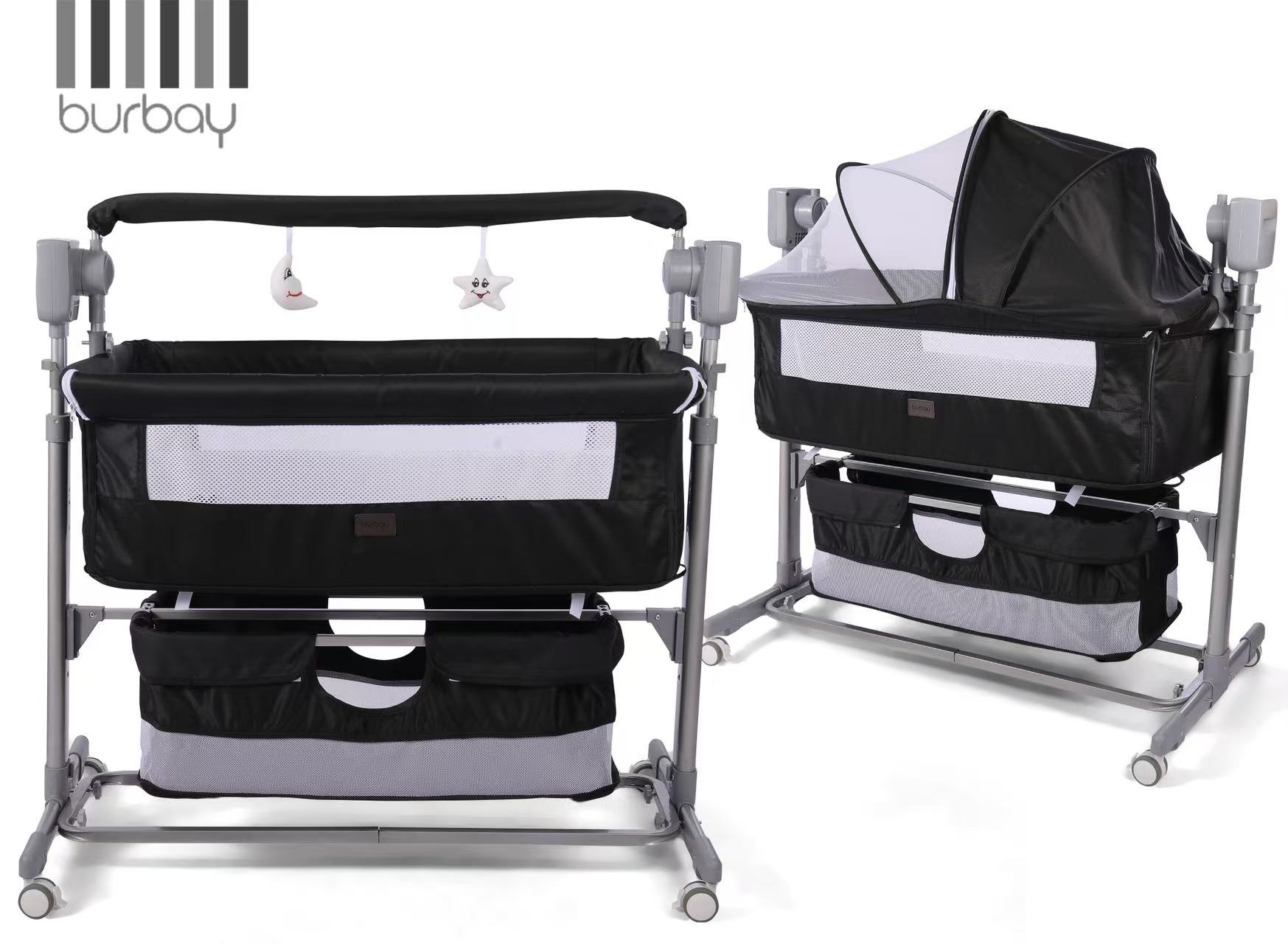 Berceau Électronique MD-7 Burbay Cododo et Parc Bébé Multifonction avec Moustiquaire