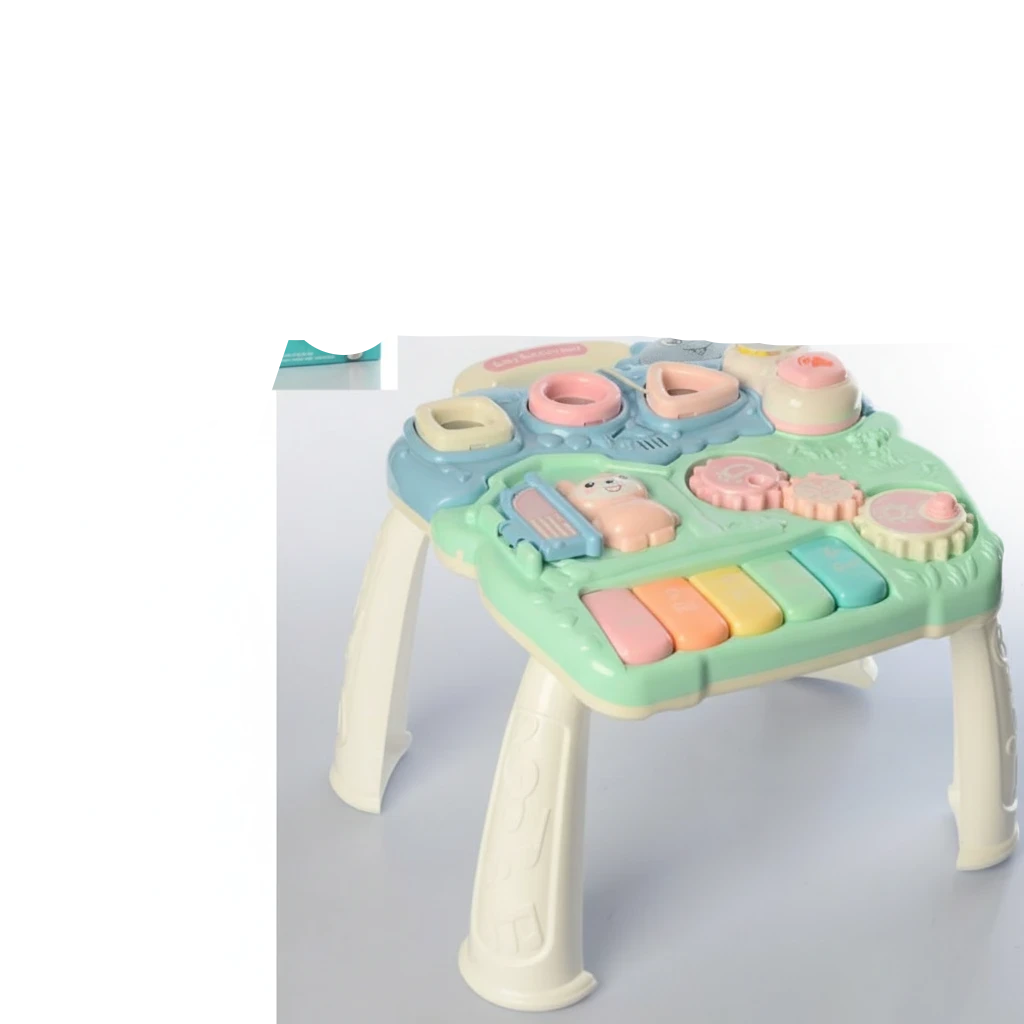 Table d’Activités Musicale Bébé Piano Lumineux Formes et Engrenages 12 Mois+ – Jouet Éducatif