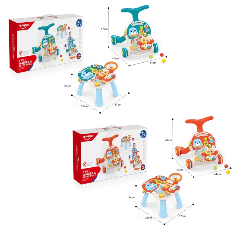 Trotteur et Table d’Activités Interactive 2 en 1 Huanger Bébé – Apprentissage Marche et Éveil