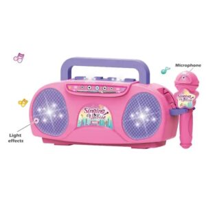 Machine Karaoké Rose Singing Machine Little Singer Enfant – Microphone Lumières et Connexion MP3