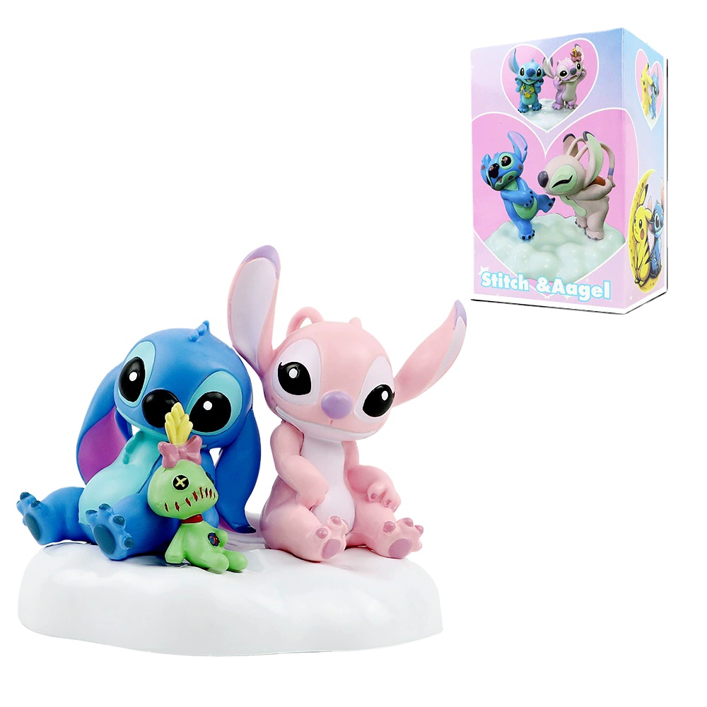 Figurine Stitch et Angel Disney Grand Jester Sur Nuage avec Scrump – Collection Disney Showcase