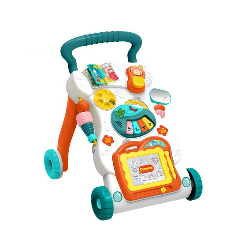 Trotteur Bébé Huanger Musical Interactif avec Piano Amovible et Activités d’Éveil 6 Mois+
