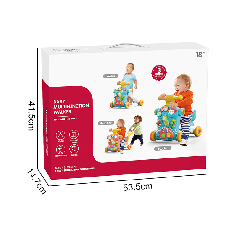 Trotteur Bébé Soubear 3-en-1 Marcheur Éducatif 18 Mois+