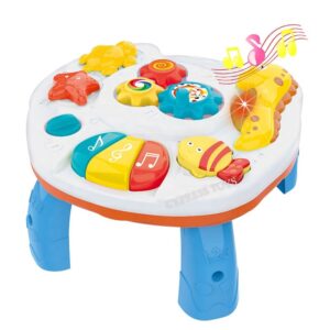 Table d’Activités Bébé Shun Long Lumineuse et Musicale 2-en-1 – Jouet Éducatif Interactif