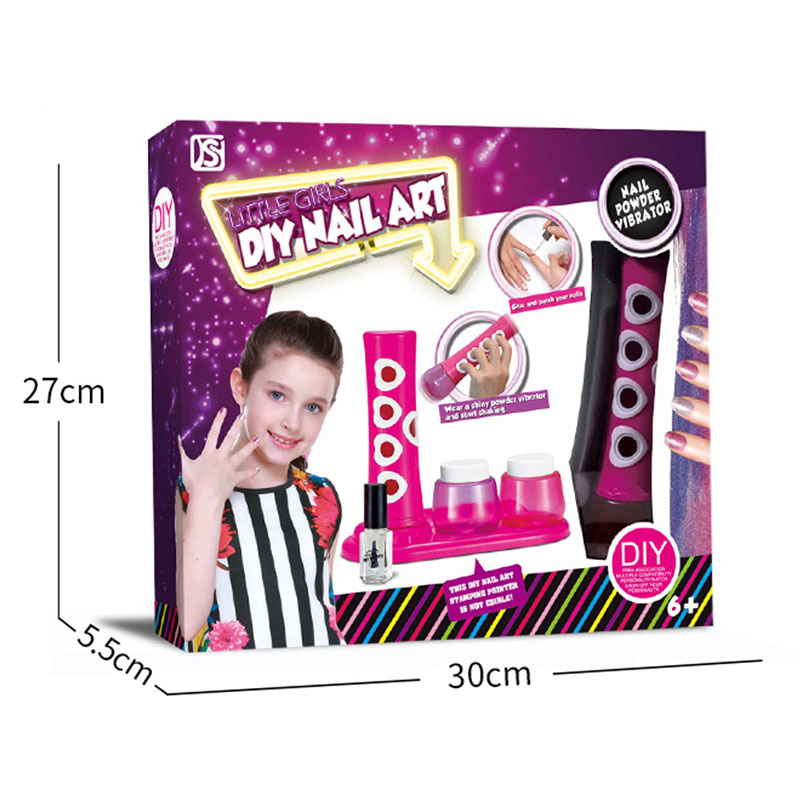 Kit Nail Art Enfant avec Applicateur Paillettes Vibrateur Vernis et Accessoires – Coffret Créatif