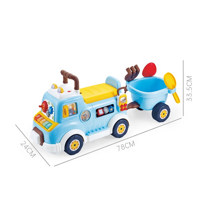 Porteur Bébé Youleen 2-en-1 avec Remorque Détachable Musique et Accessoires Sable
